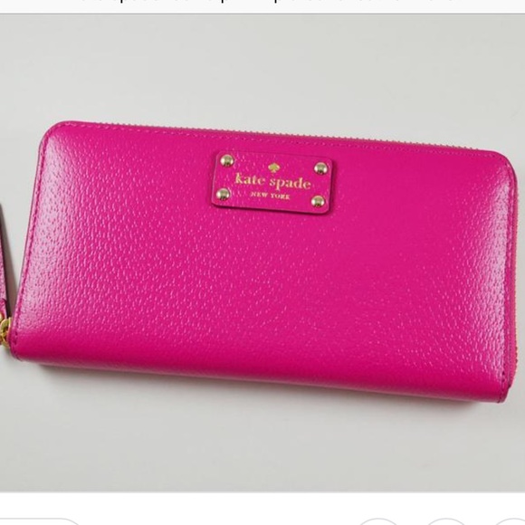 kate spade Handbags - Kate Spade Leather Zip Around Wallet Pink